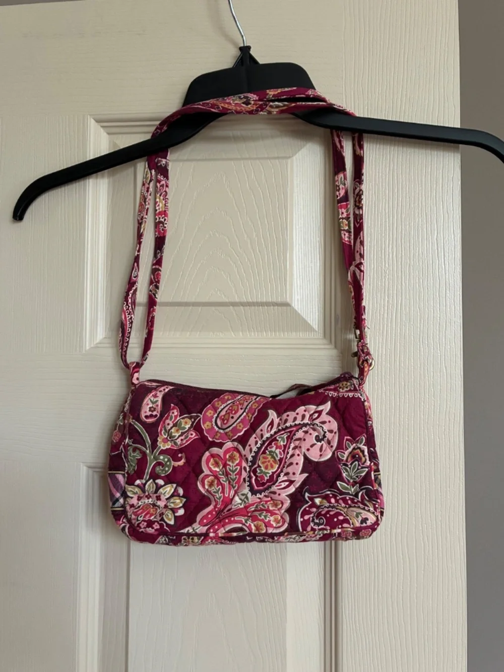 Vera Bradley Burgundy Print Small Handbag/Crossbody